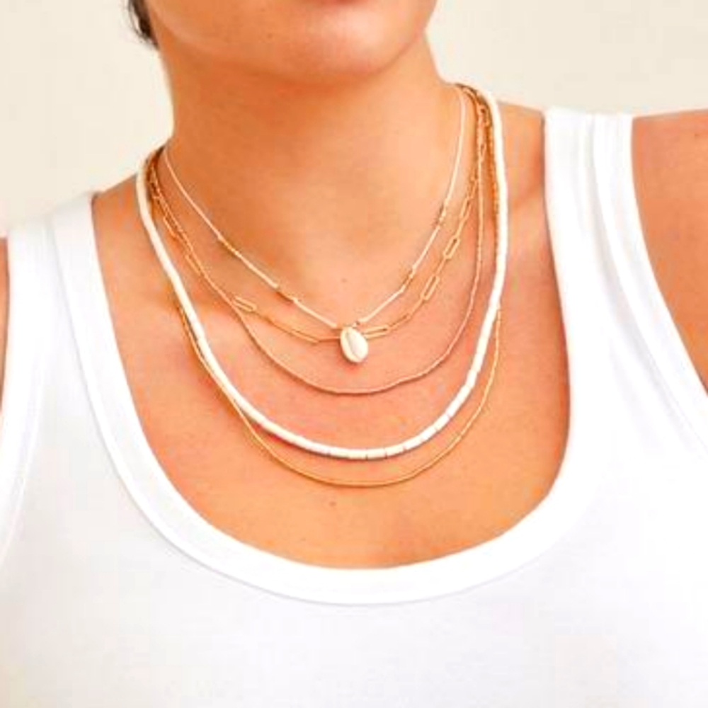 Torrid Layered Seashell Pendant 5 Row Necklace Jewelry